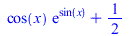 `+`(`*`(cos(x), `*`(exp(sin(x)))), `/`(1, 2)); 